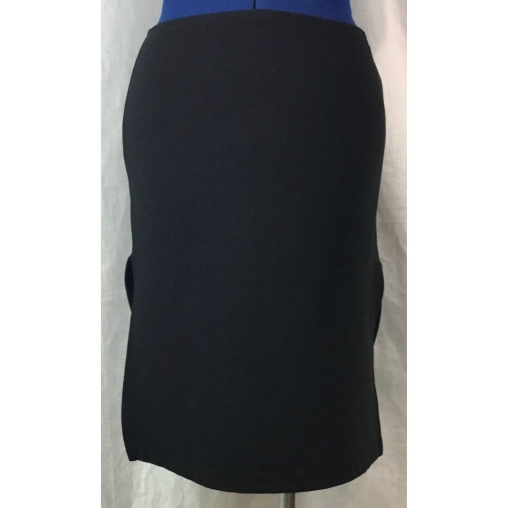 Small Black Skirt Women's Split Side Straight Elastic Waist S Fragile Pencil Str - Picture 1 of 5